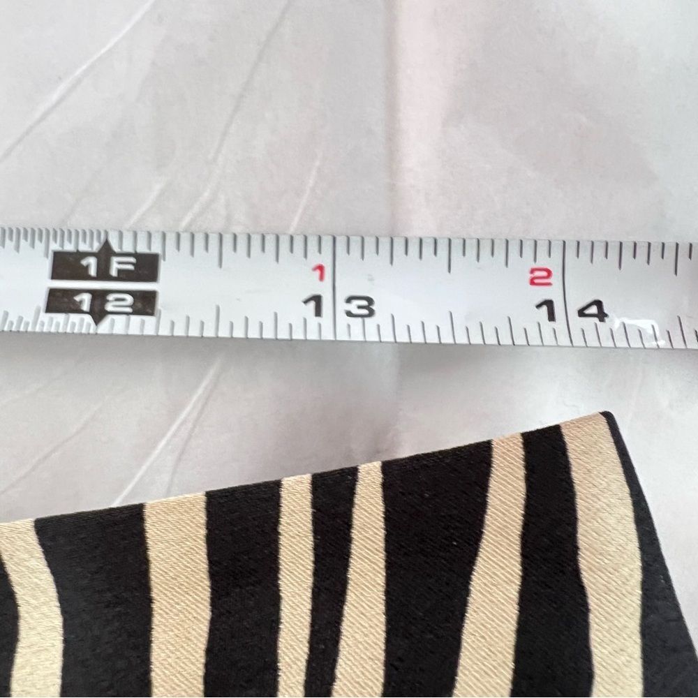 J. Crew Black and Tan Zebra A-Line Skirt silky stretch waist sz S Lagenlook Chic - Picture 7 of 7